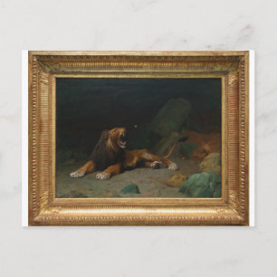 Lejon Snappning på en fjäril av Jean-Leon Gerome Vykort