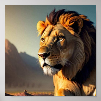 Lejon solnedgångsbakgrund poster