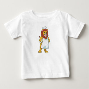 Lejon som Cook med Chef hat & Cooking apron T Shirt
