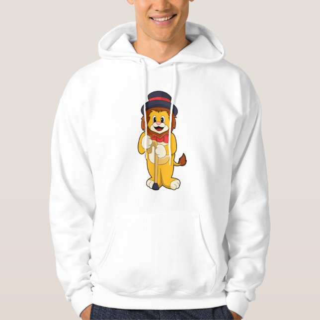 Lejon som gentleman med Hat Hoodie (Framsida)