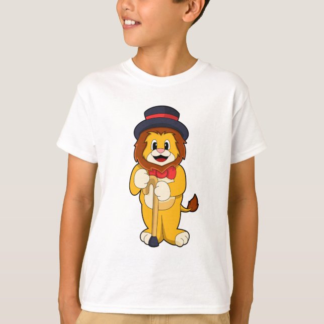 Lejon som gentleman med Hat T Shirt (Framsida)
