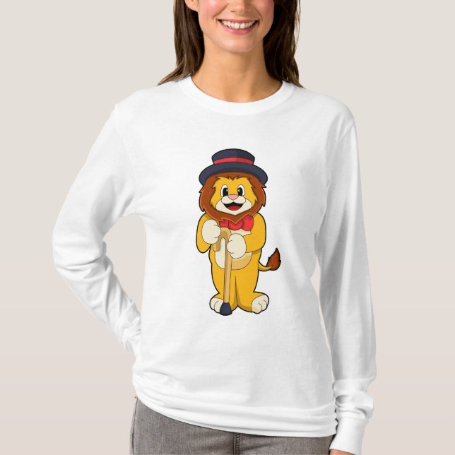 Lejon som gentleman med Hat T Shirt (Framsida)
