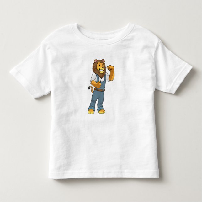 Lejon som Handyman Screwdriver T Shirt (Framsida)
