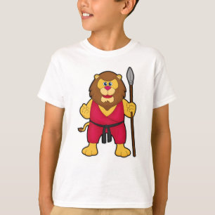 Lejon som krigare med högtalare t shirt