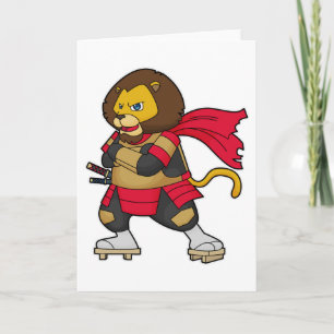 Lejon som krigare med kappa kort