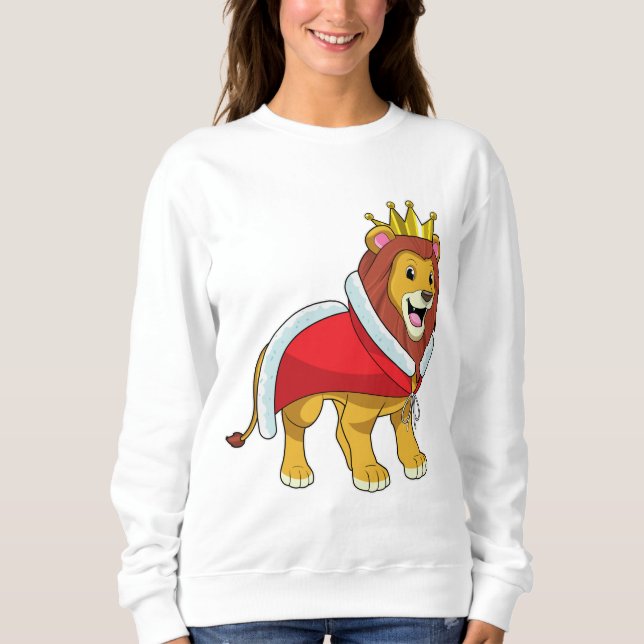 Lejon som kung med krona och kappa t shirt (Framsida)