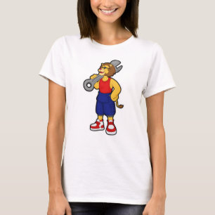 Lejon som Mechanic med Wrench T Shirt