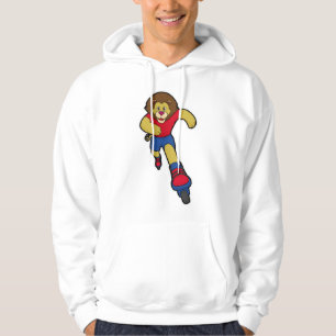 Lejon som Skater med textbundna skal Hoodie