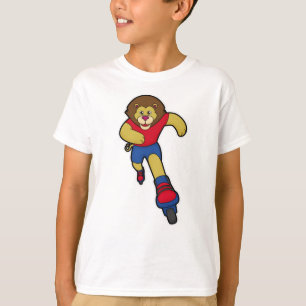 Lejon som Skater med textbundna skal T Shirt