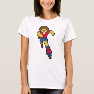 Lejon som Skater med textbundna skal T Shirt