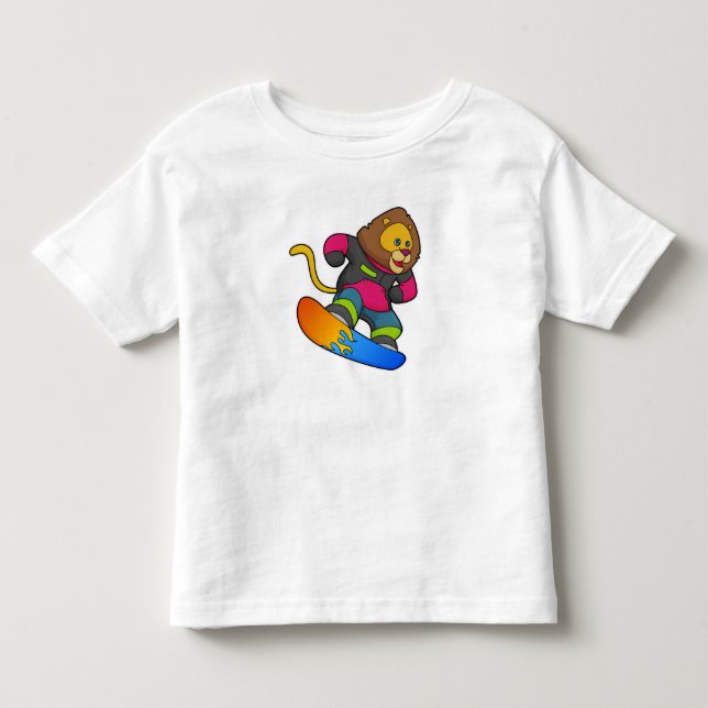 Lejon som snurrare med snurrbord t shirt (Framsida)