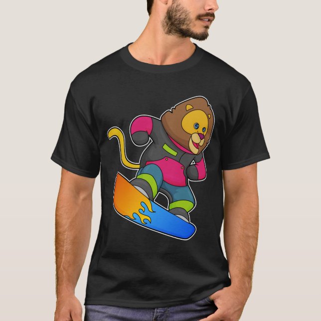 Lejon som snurrare med snurrbord t shirt (Framsida)