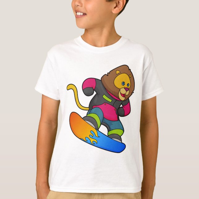 Lejon som snurrare med snurrbord t shirt (Framsida)