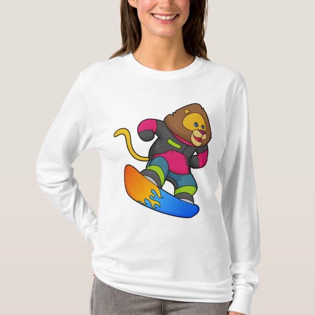 Lejon som snurrare med snurrbord t shirt (Framsida)