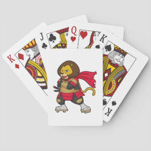 Lejon som Warrior med Kap Casinokort