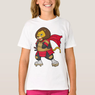 Lejon som Warrior med Kap T Shirt