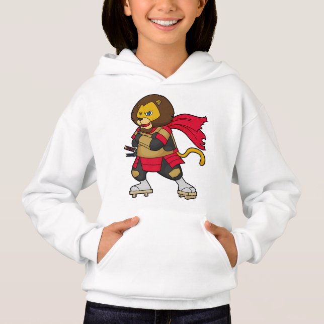 Lejon som Warrior med Kap T Shirt (Framsida)