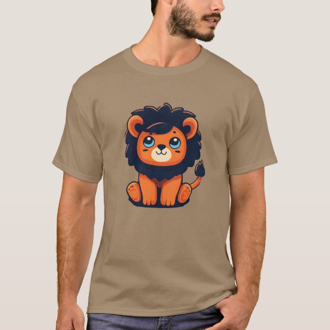 Lejon söta djur för Lejon pojke T Shirt (Framsida)