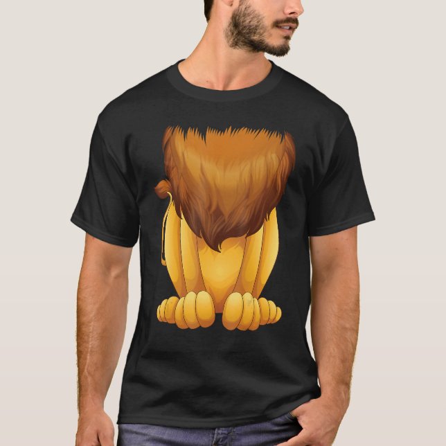 Lejon specialdräkt Halloween Big Cat Man T Shirt (Framsida)