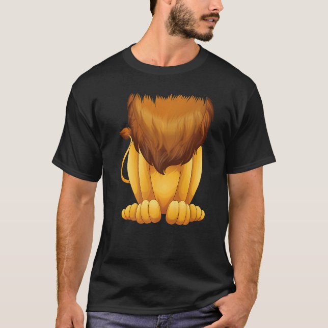 Lejon specialdräkt Halloween Big Cat Mane T Shirt (Framsida)