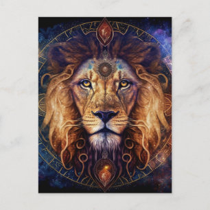 Lejon Spirit Mandala Visionary Art Vykort