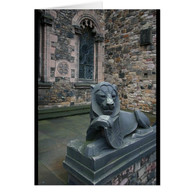 Lejon staty - Edinburgh Castle Hälsningskort (Framsidan)