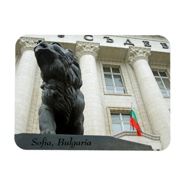 Lejon staty, Sofia, Bulgarien Magnet (Horisontell)