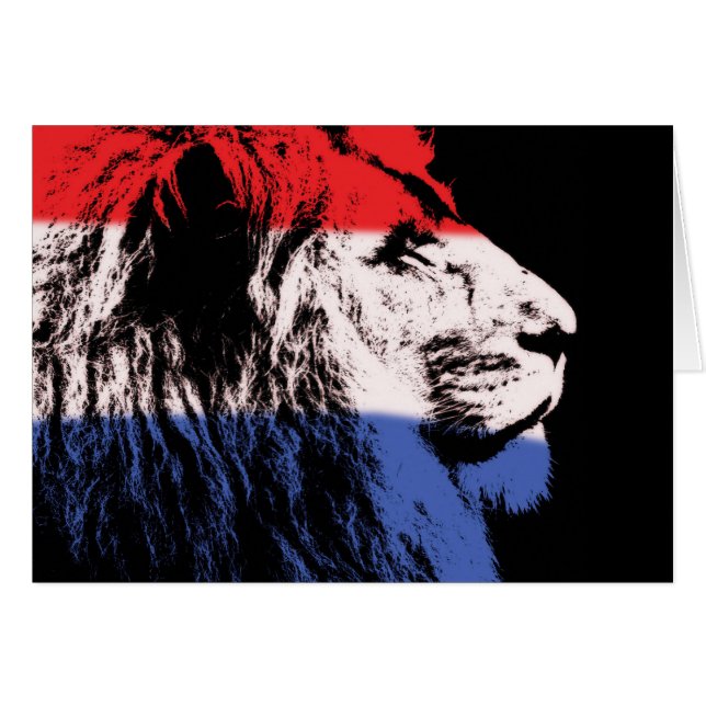 Lejon stödprofil hälsningskort (Framsidan Horizontal)