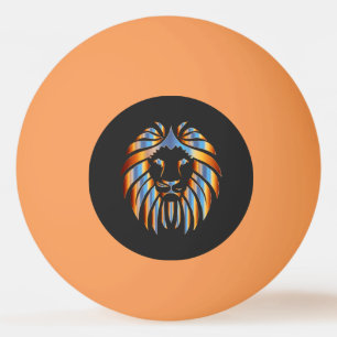 Lejon, stor katt, kromatisk design. pingisboll