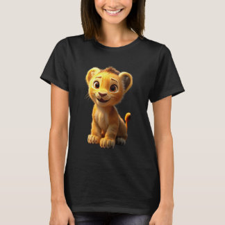 Lejon Stort Katt Ung Söt Lejon Lejons Man Kärlek V T Shirt