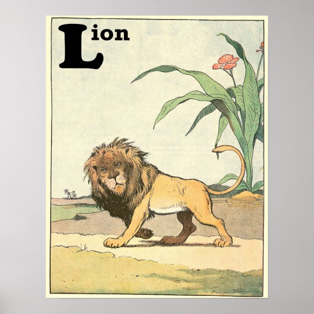 Lejon Storybook Illustrated Alphabet Poster (Framsidan)