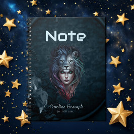 Lejon styrka i hjärta och feminin anteckningsbok