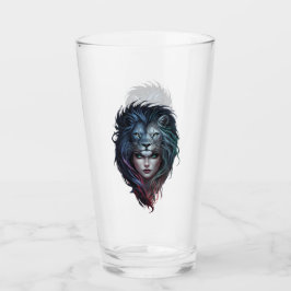 Lejon styrka i hjärta och feminin glaskopp