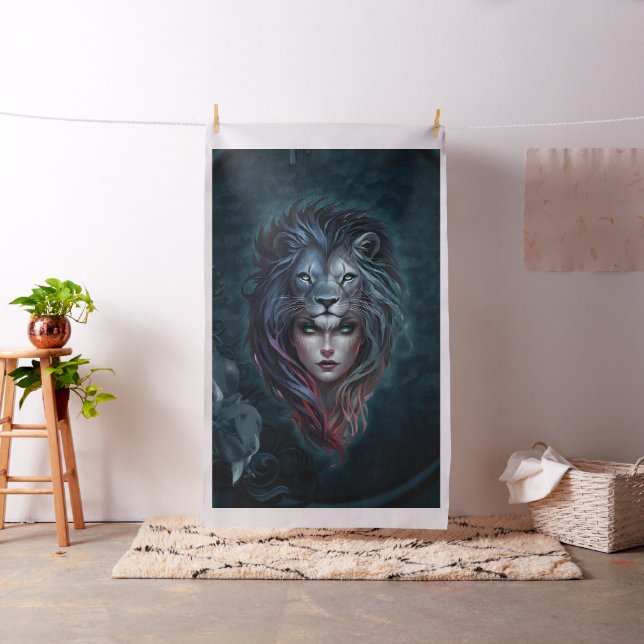 Lejon styrka i hjärta och feminin tyg (In Situ)