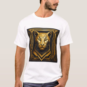 Lejon T-Shirt-design i stamgeometri T Shirt