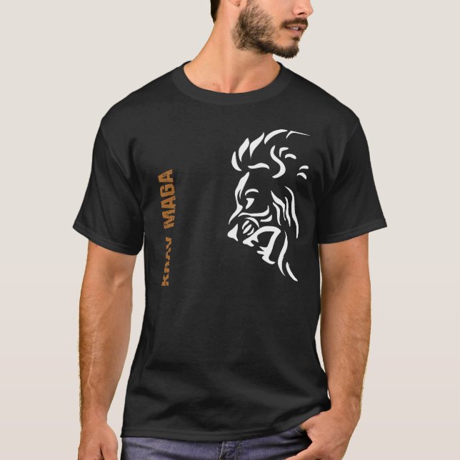 Lejon T skjorta för KRAV MAGA T-shirt (Framsida)