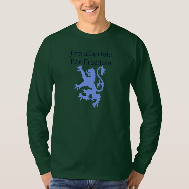 Lejon T-tröja för frihetsSkottland Wallace Motto T Shirt (Framsida)