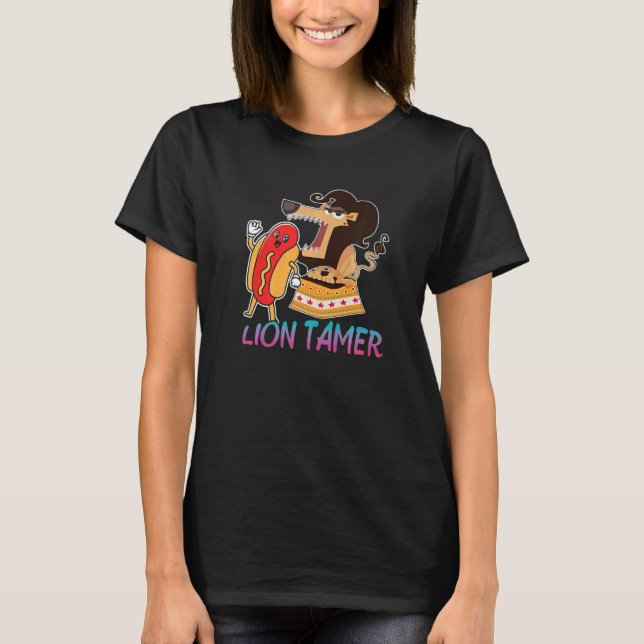 Lejon Tamer Hotdog Circus T Shirt (Framsida)