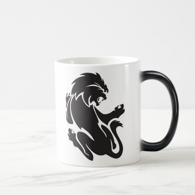 Lejon Tattodesign för stammar Magisk Mugg (Höger)