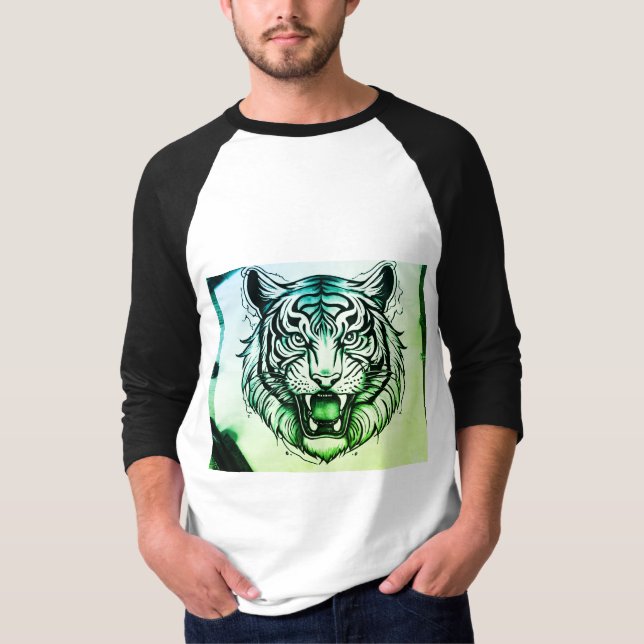 "Lejon Tattoo Graphic Tee - Bold & Edgy ManarT-shi (Framsida)