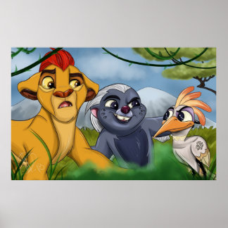 Lejon Tecknad Guard Poster