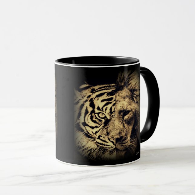 Lejon tiger 2 tum1 Mugg (Framsida höger)