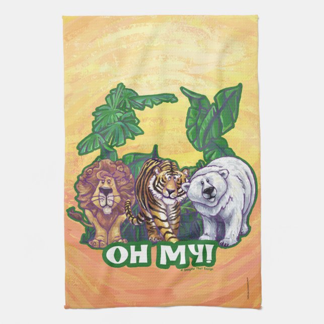 Lejon Tiger Bears Oh My Kökshandduk (Vertikal)