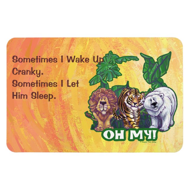 Lejon Tiger Bears Oh My Magnet (Horisontell)