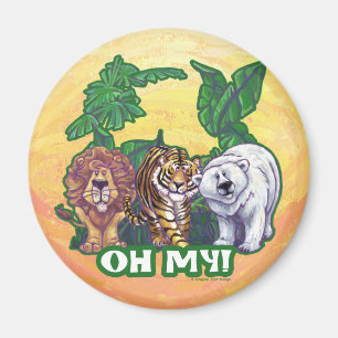 Lejon Tiger Bears Oh My Magnet
