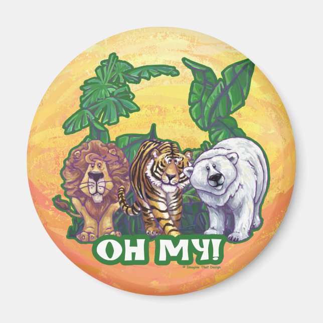 Lejon Tiger Bears Oh My Magnet (Framsidan)