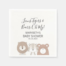 Lejon Tigers & Bears Animal Baby Shower Napkins Pappersservett