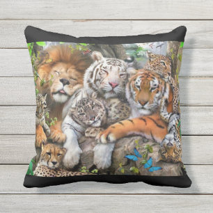 Lejon, tigrar och cheetahs i paradiset kudde