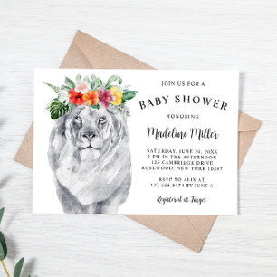 Lejon Tropical Safari Baby Shower Inbjudningar