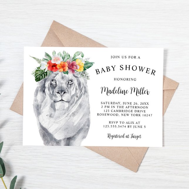 Lejon Tropical Safari Baby Shower Inbjudningar (Skapare uppladdad)